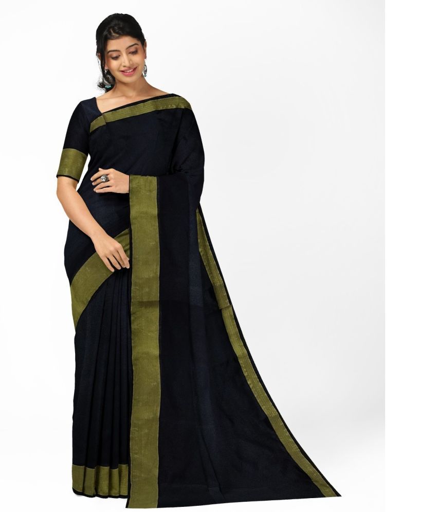     			Vkaran Cotton Silk Embellished Saree Without Blouse Piece - Gold ( Pack of 1 )