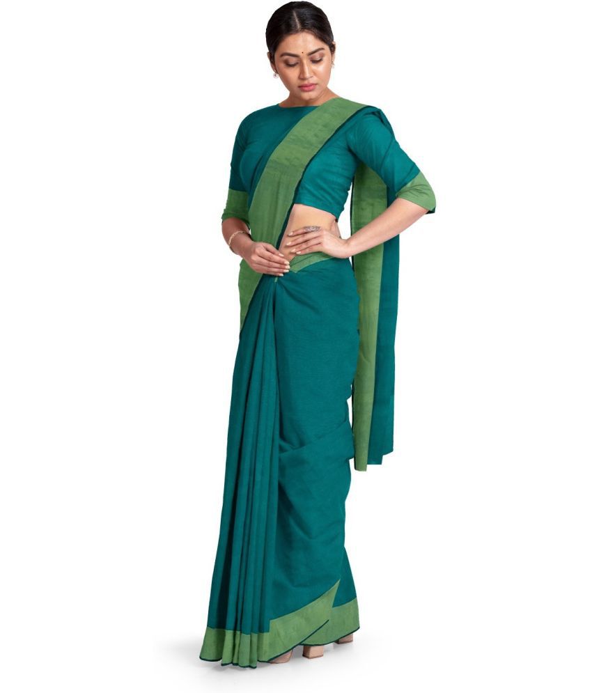     			Vkaran Cotton Silk Woven Saree Without Blouse Piece - Brown ( Pack of 1 )