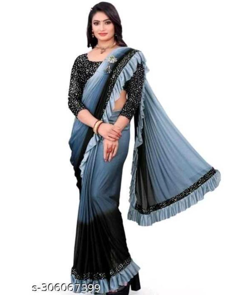     			Vkaran Cotton Silk Woven Saree Without Blouse Piece - Grey ( Pack of 1 )