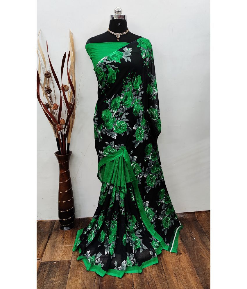     			Vkaran Cotton Silk Woven Saree Without Blouse Piece - Green ( Pack of 1 )