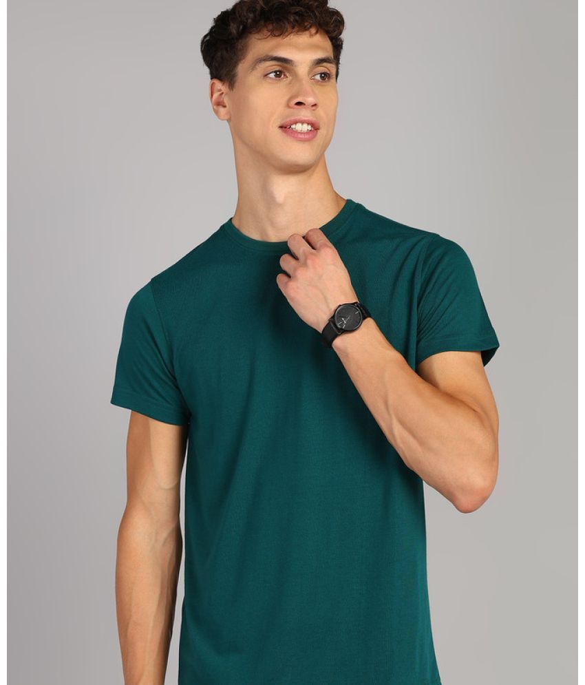     			XFOX Cotton Blend Regular Fit Solid Half Sleeves Men's T-Shirt - Teal Blue ( Pack of 1 )