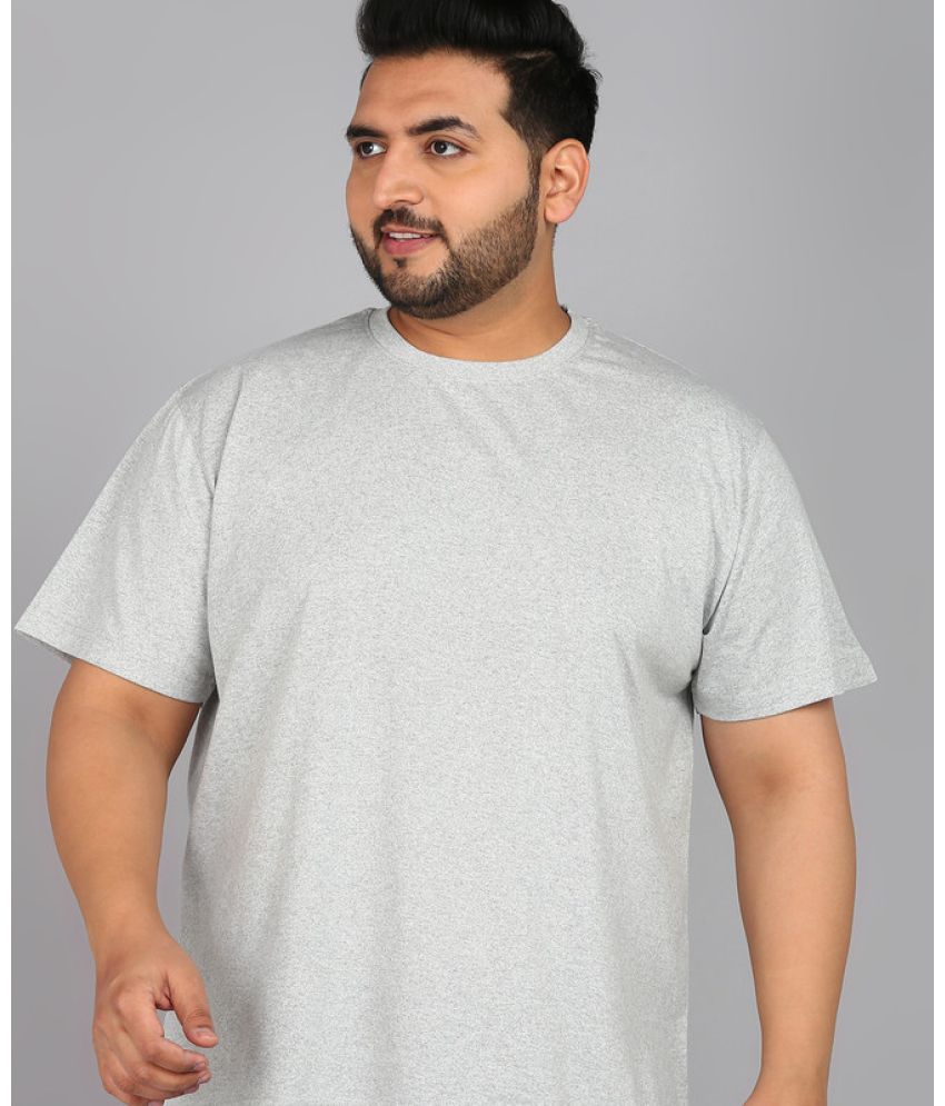     			XFOX Cotton Blend Regular Fit Solid Half Sleeves Men's T-Shirt - Melange Grey ( Pack of 1 )