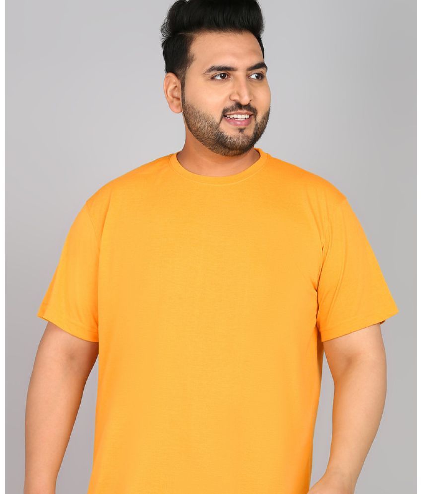     			XFOX Cotton Blend Regular Fit Solid Half Sleeves Men's T-Shirt - Yellow ( Pack of 1 )