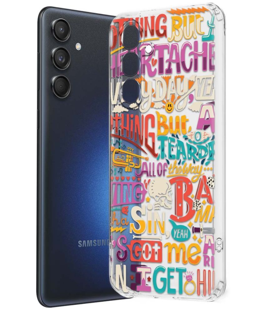     			Fashionury Multicolor Printed Back Cover Silicon Compatible For Samsung Galaxy M55 5G ( Pack of 1 )