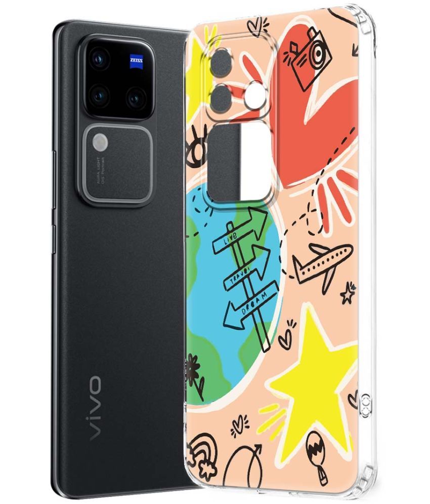     			Fashionury Multicolor Printed Back Cover Silicon Compatible For Vivo V30 Pro 5G ( Pack of 1 )