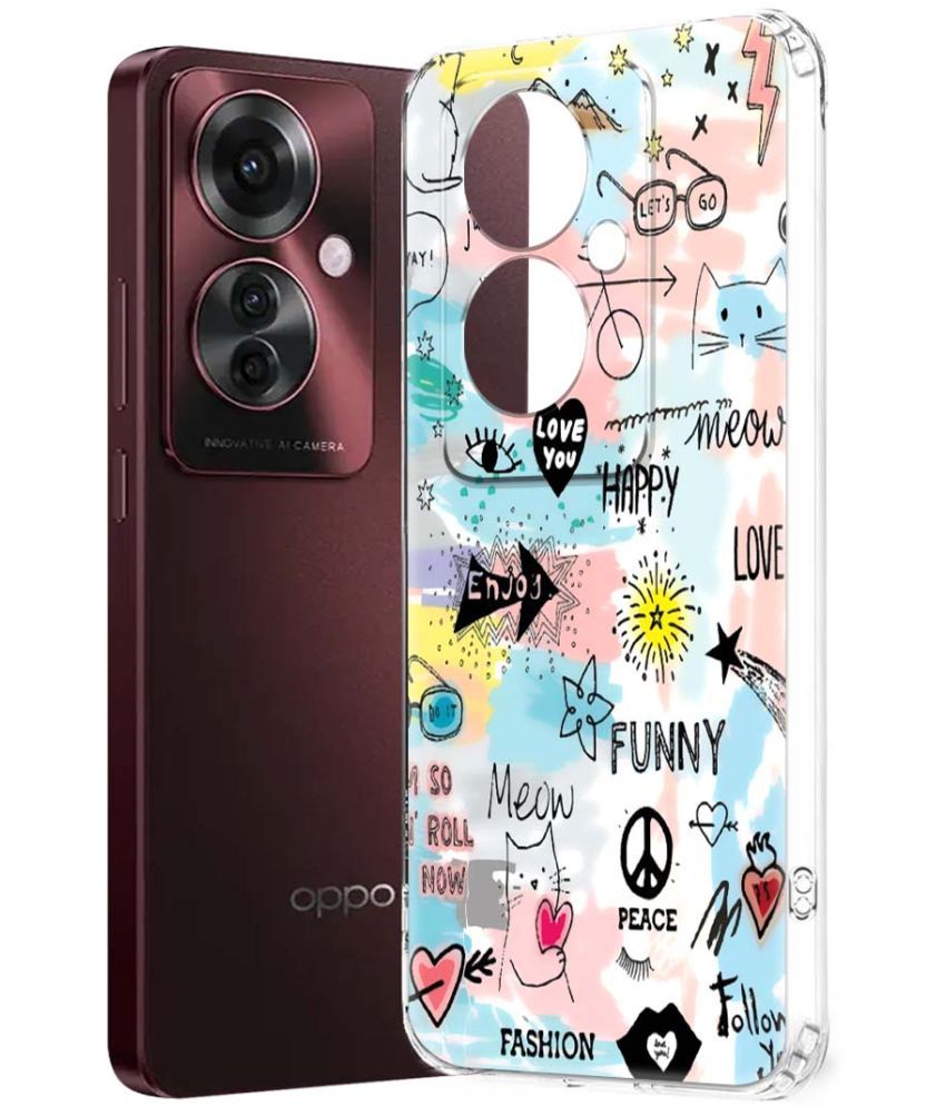     			Fashionury Multicolor Printed Back Cover Silicon Compatible For Oppo F25 Pro 5G ( Pack of 1 )