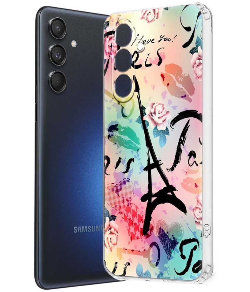     			Fashionury Multicolor Printed Back Cover Silicon Compatible For Samsung Galaxy M55 5G ( Pack of 1 )