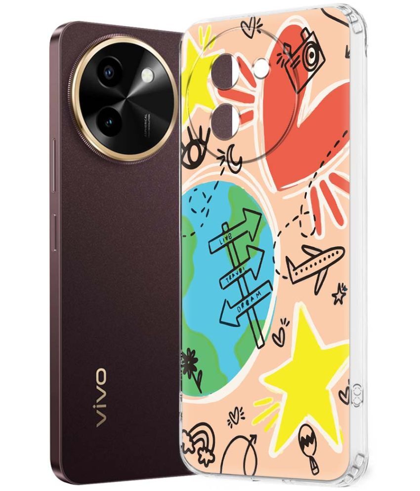     			Fashionury Multicolor Printed Back Cover Silicon Compatible For Vivo T3x 5G ( Pack of 1 )