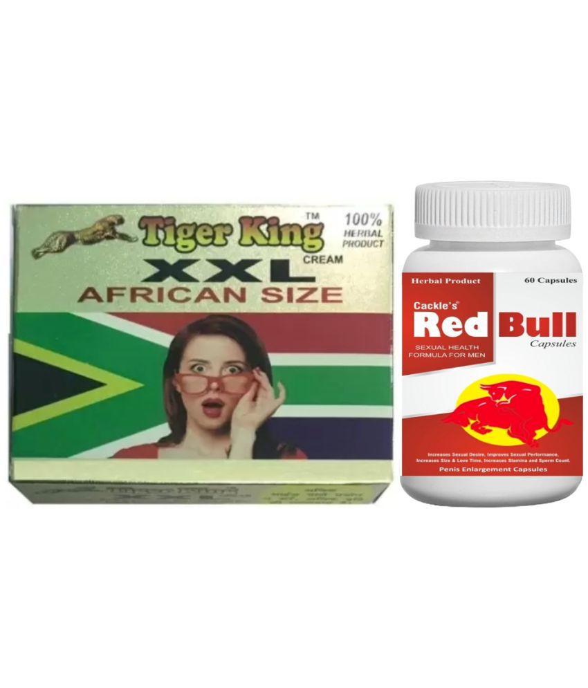     			Red Bull Herbal Capsule 60no.s & Tiger King Cream 25g Combo Pack For Men