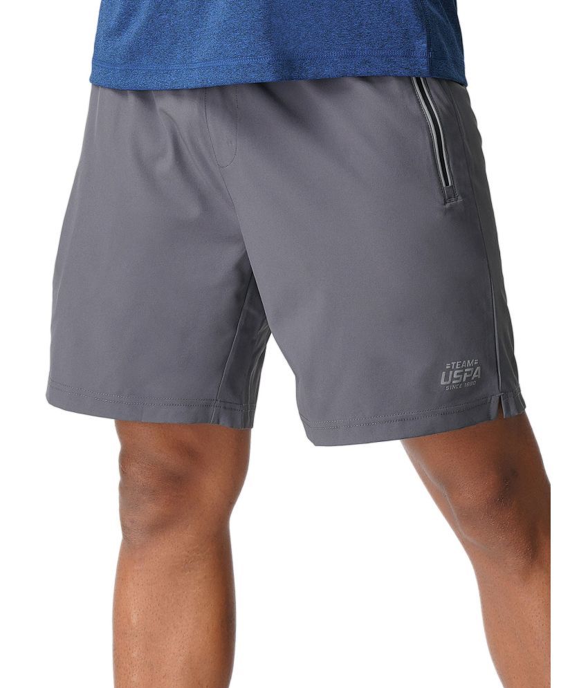     			U.S. Polo Assn. Grey Polyester Men's Shorts ( Pack of 1 )