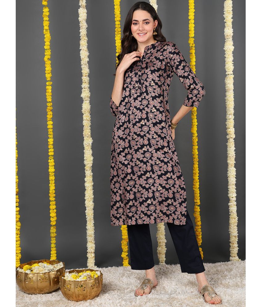     			Vaamsi Viscose Printed Straight Women's Kurti - Black ( Pack of 1 )