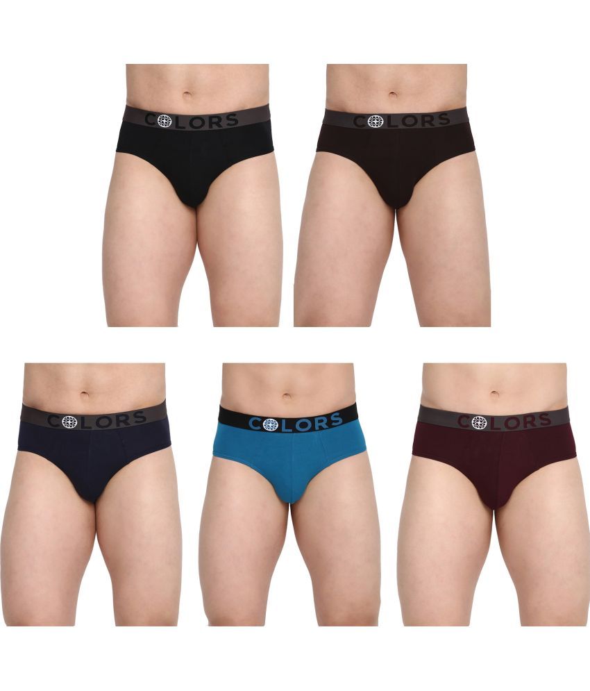     			COLORS by Rupa Frontline Multicolor Cotton Men's Briefs ( Pack of 5 )