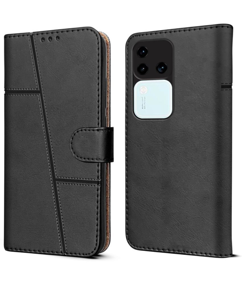     			NBOX Black Flip Cover Artificial Leather Compatible For Vivo V30 Pro 5G ( Pack of 1 )