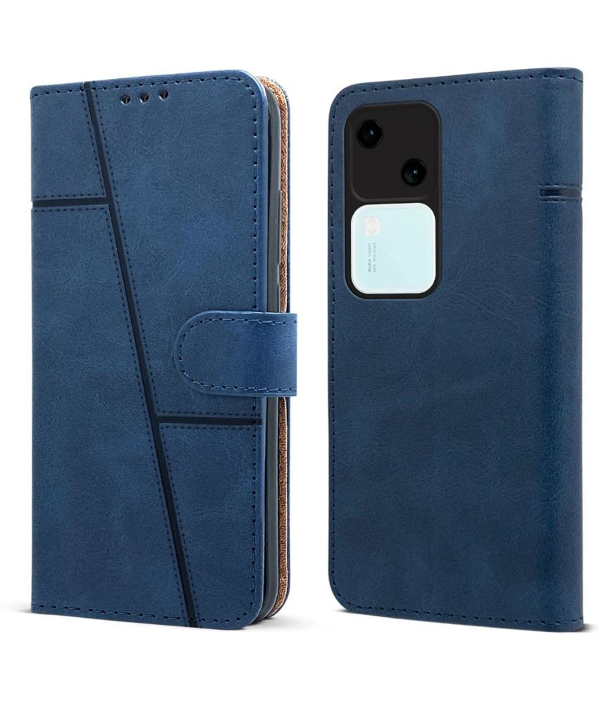     			NBOX Blue Flip Cover Artificial Leather Compatible For Vivo V30 5G ( Pack of 1 )