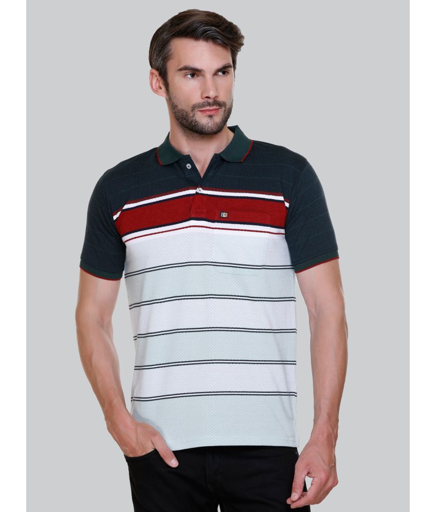     			Otaya Plus Cotton Blend Regular Fit Colorblock Half Sleeves Men's Polo T Shirt - Multicolor ( Pack of 1 )