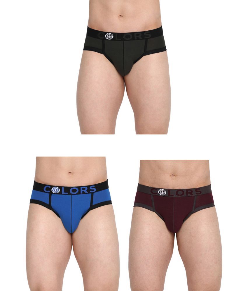     			COLORS by Rupa Frontline Multicolor Cotton Men's Briefs ( Pack of 3 )