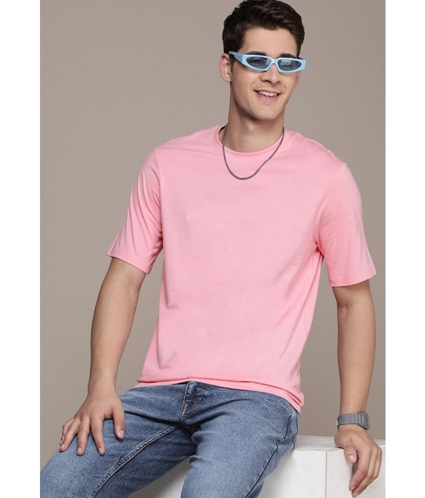     			AKTIF Cotton Oversized Fit Printed Half Sleeves Men's T-Shirt - Pink ( Pack of 1 )