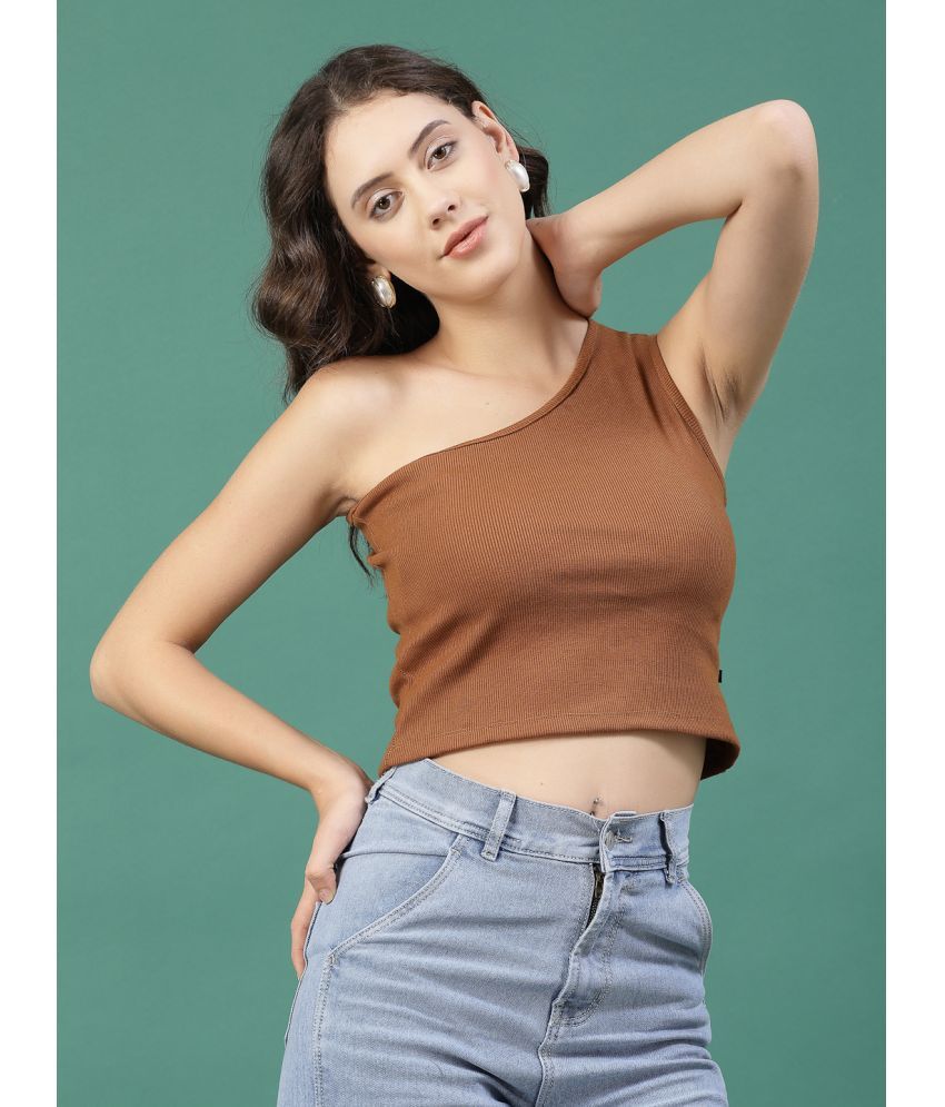     			Rigo Brown Cotton Women's Crop Top ( Pack of 1 )