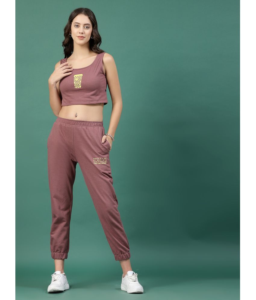     			Rigo Mauve Printed Pant Top Set