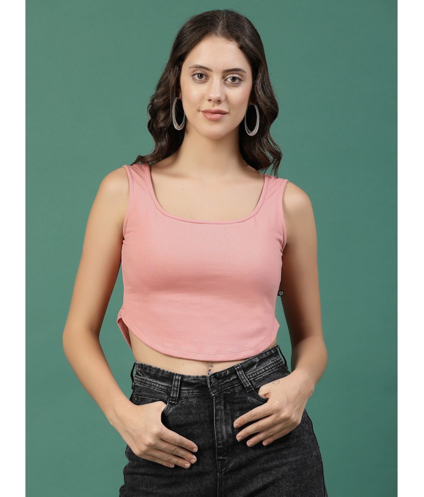     			Rigo Peach Cotton Women's Crop Top ( Pack of 1 )