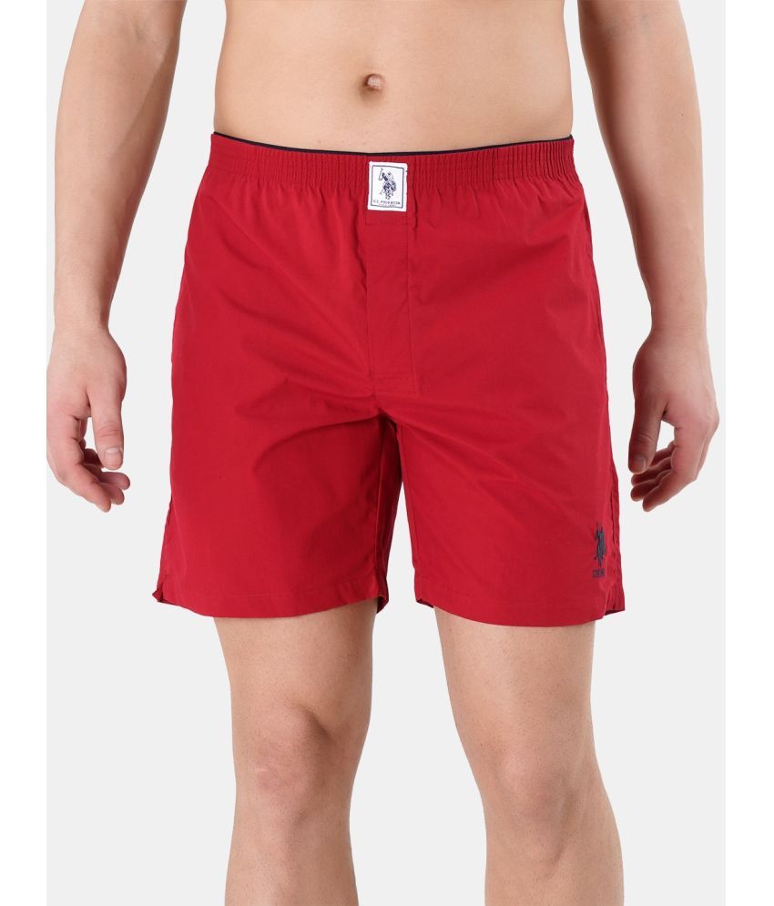     			U.S. Polo Assn. Red Cotton Men's Shorts ( Pack of 1 )