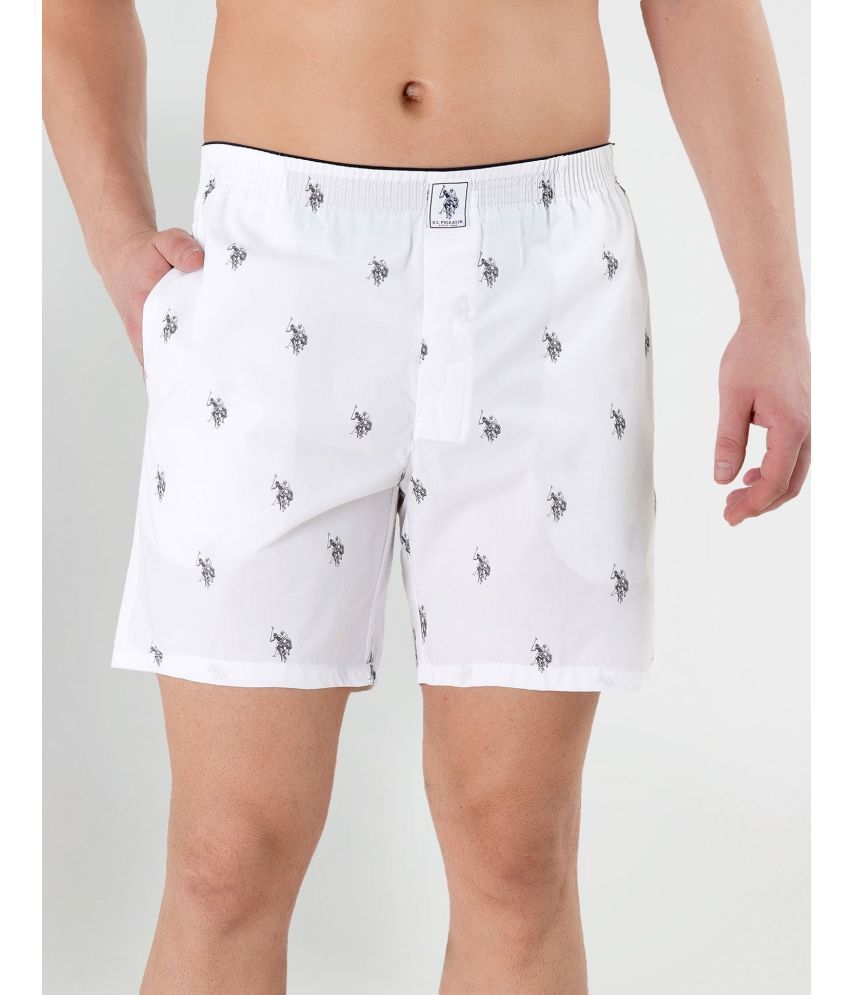     			U.S. Polo Assn. White Cotton Men's Shorts ( Pack of 1 )