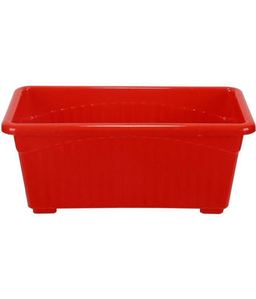     			10Club Red Plastic Flower Pot ( Pack of 1 )