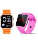 DECLASSE Orange Rubber Digital Womens Watch