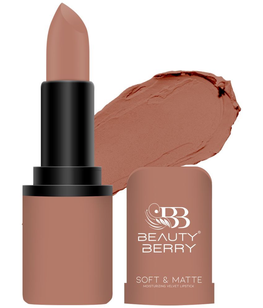     			Beauty Berry Soft & Matte Lipstick Non Drying with Velvet Matte Finish 4g, Teddy Toast (Shade - 16)