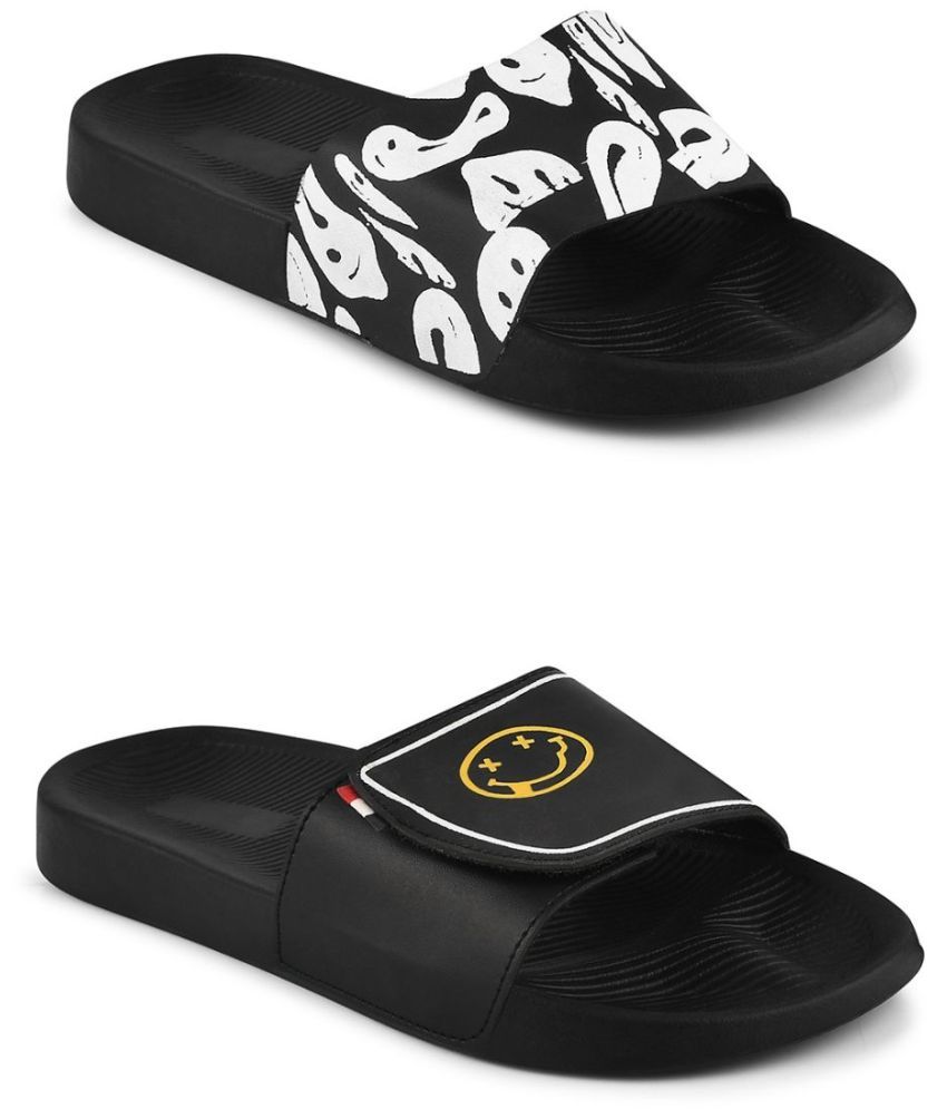     			PERY PAO Black Men's Slide Flip Flop