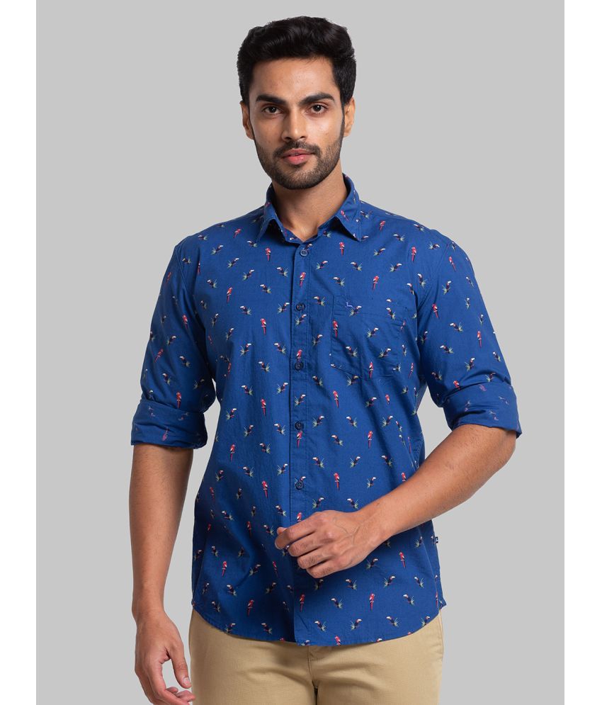     			Parx 100% Cotton Slim Fit Printed Full Sleeves Men's Casual Shirt - Blue ( Pack of 1 )