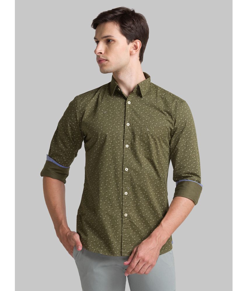     			Parx 100% Cotton Slim Fit Printed Full Sleeves Men's Casual Shirt - Green ( Pack of 1 )