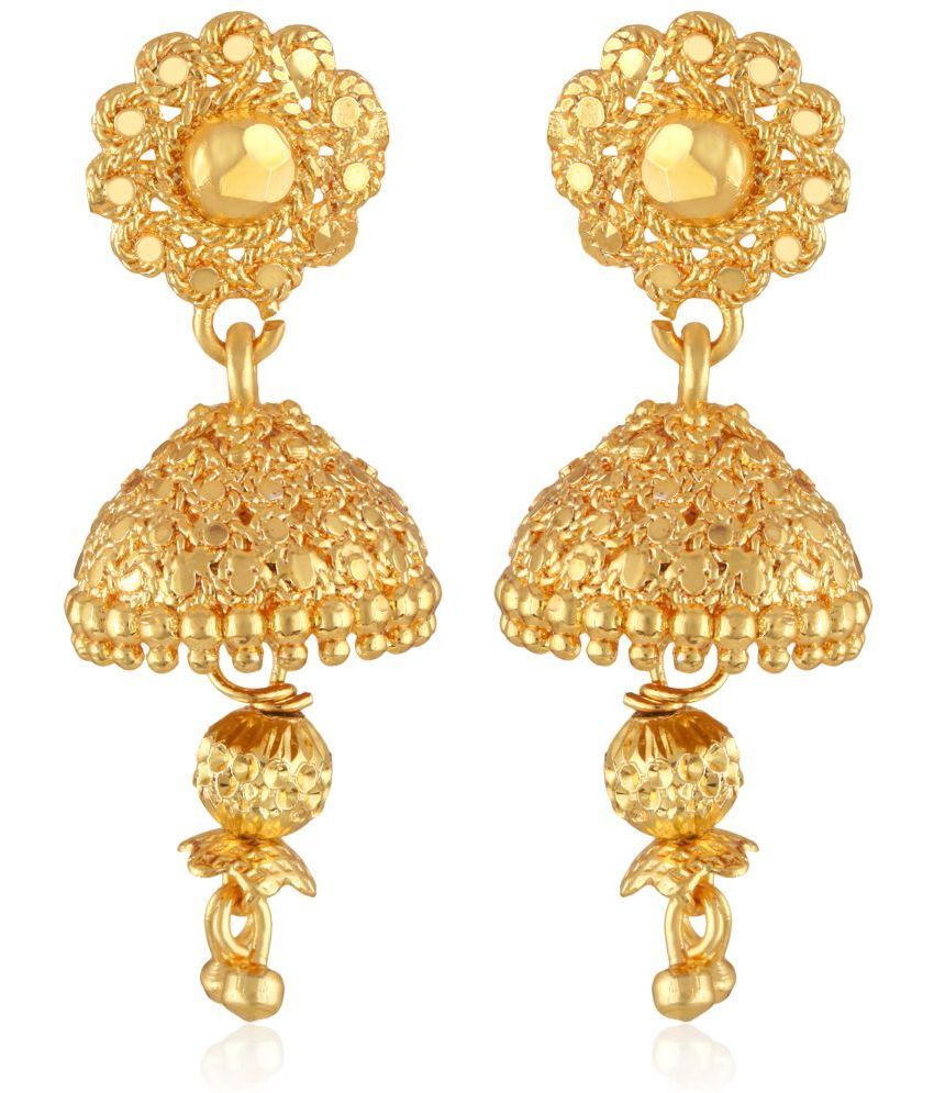     			VIVASTRI Golden Jhumki Earrings ( Pack of 1 )