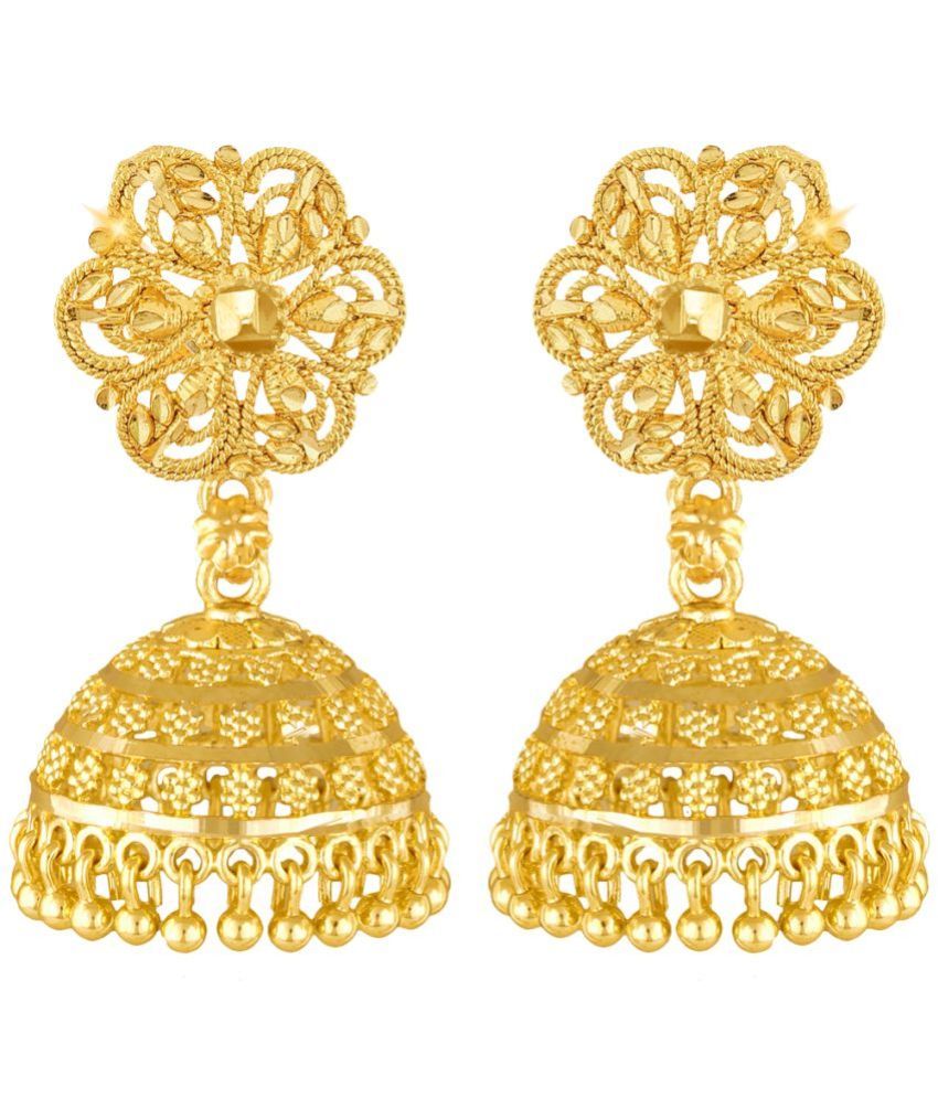     			VIVASTRI Golden Jhumki Earrings ( Pack of 1 )