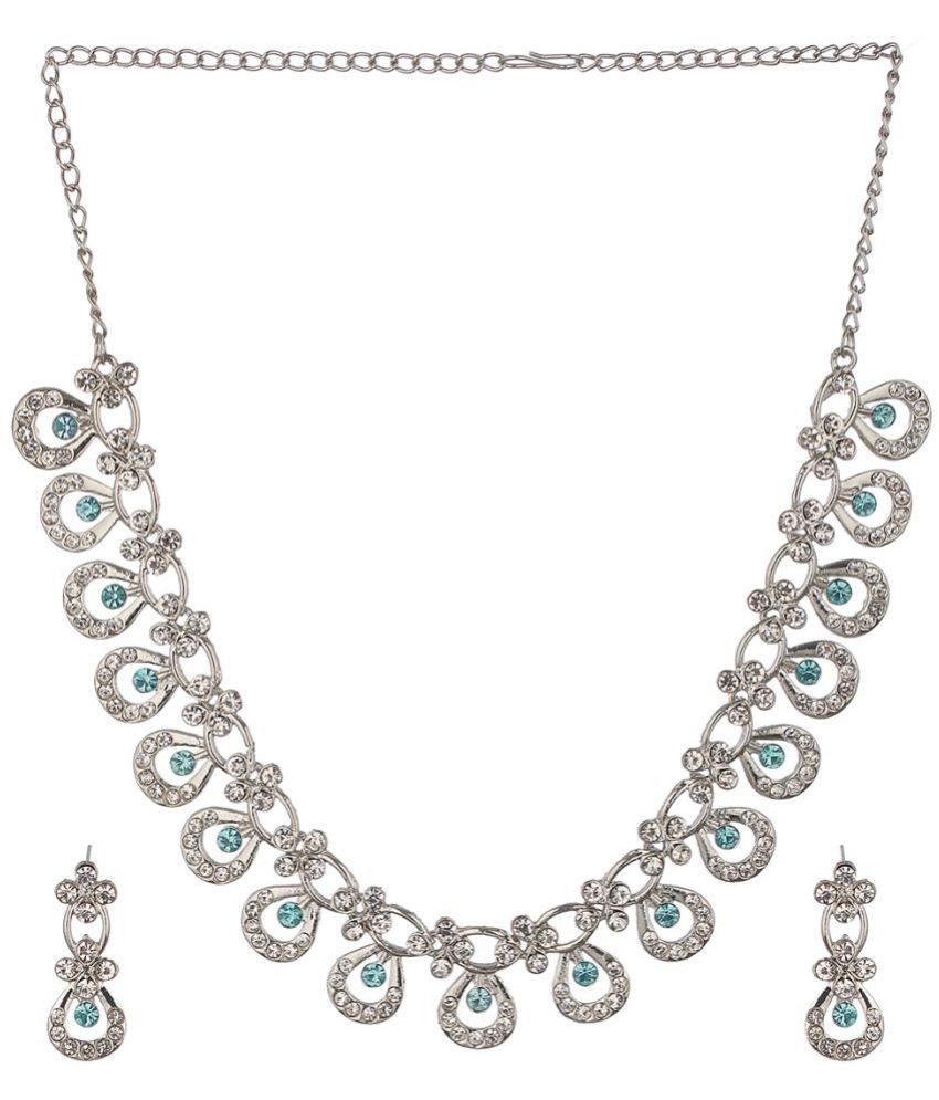     			AATMANA Blue Brass Necklace Set ( Pack of 1 )