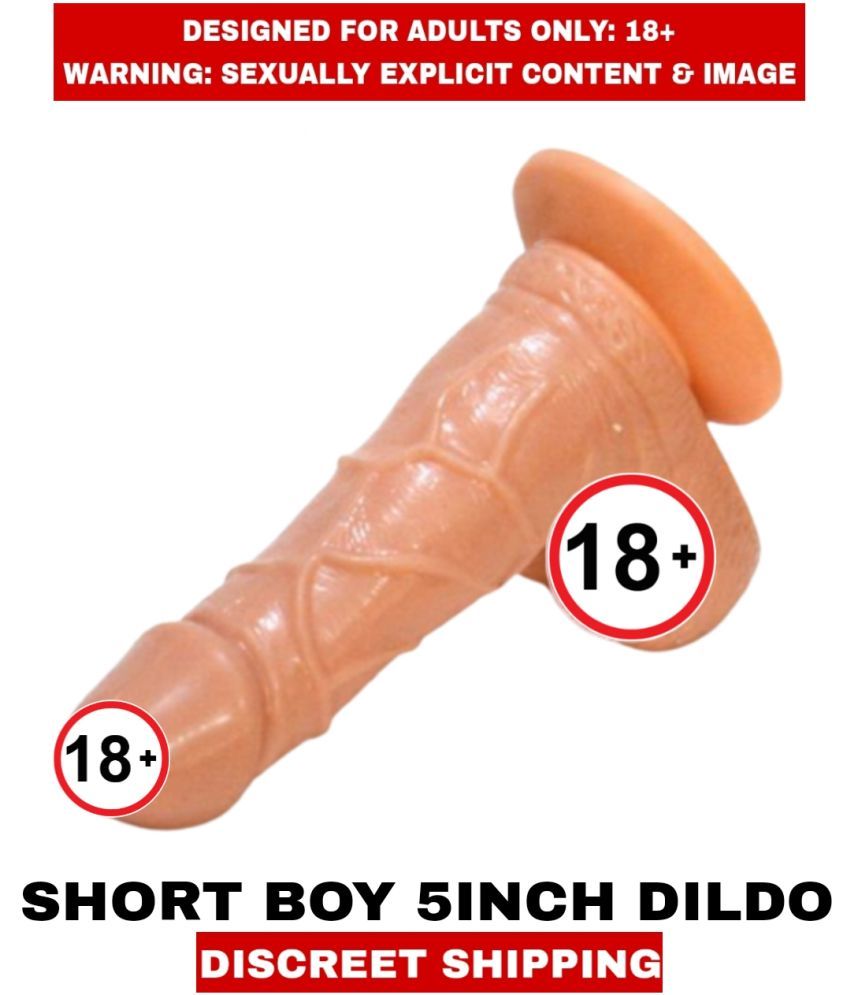     			Adult Women's Sexy Toys Solid Silicon Short Boy 5inch Real Dildos with Suction Cup For Women