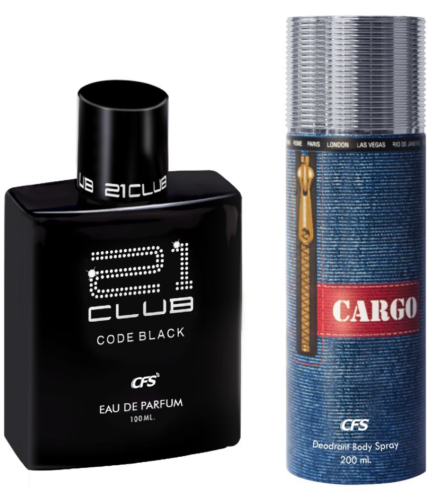     			CFS 21 Code Black EDP Long Lasting Perfume & Cargo Blue Deodorant Body Spray