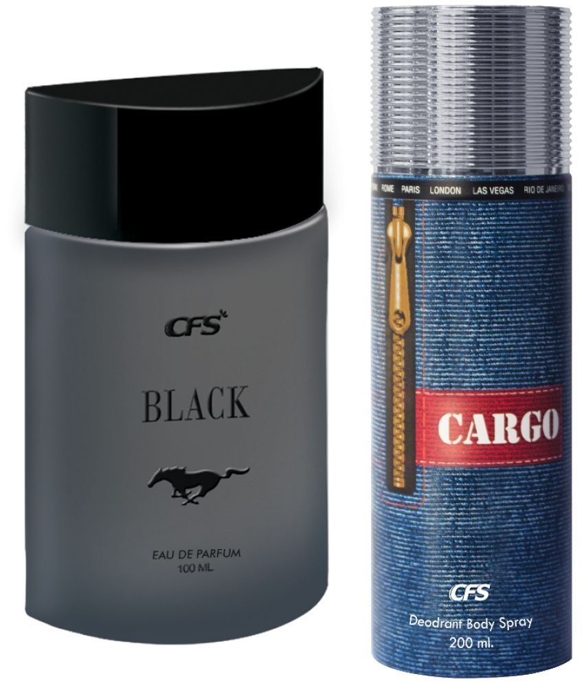     			CFS Black EDP Long Lasting Perfume & Cargo Blue Deodorant Body Spray