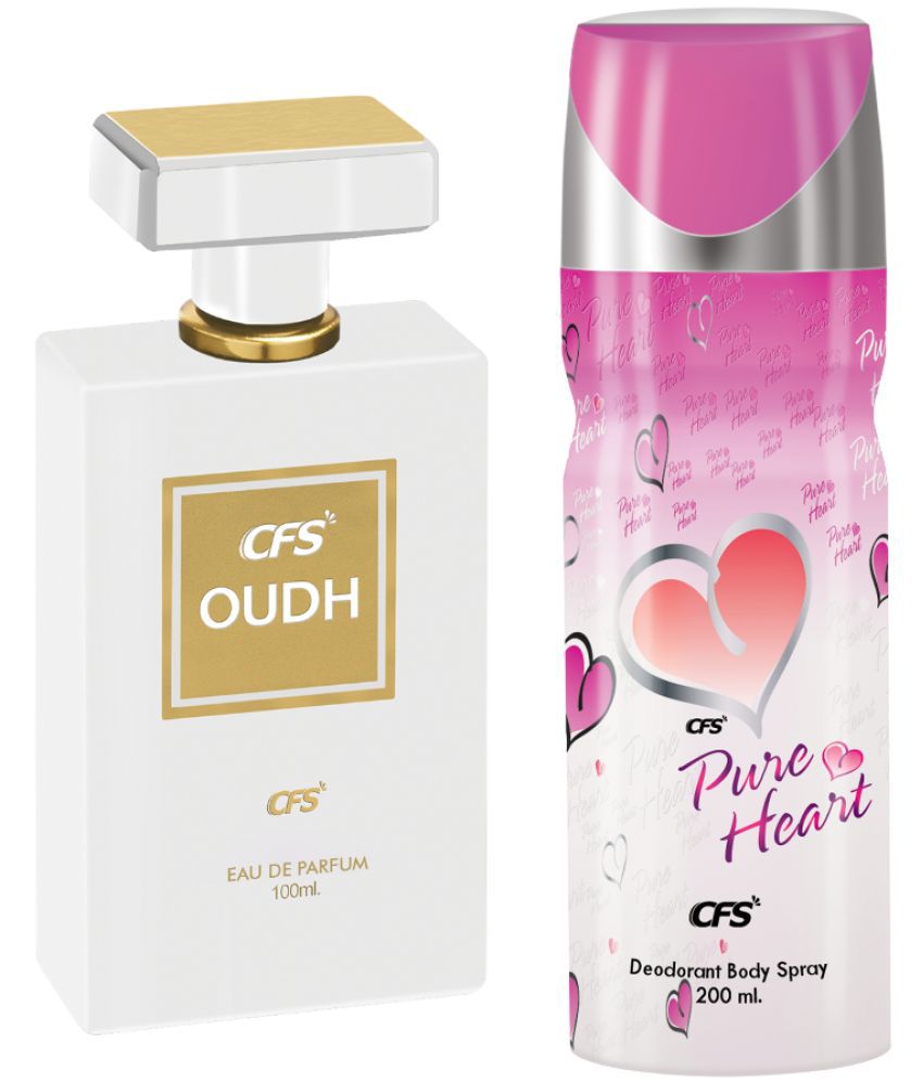     			CFS Oudh White EDP Long Lasting Perfume & Pure Heart Pink Deodorant Body Spray