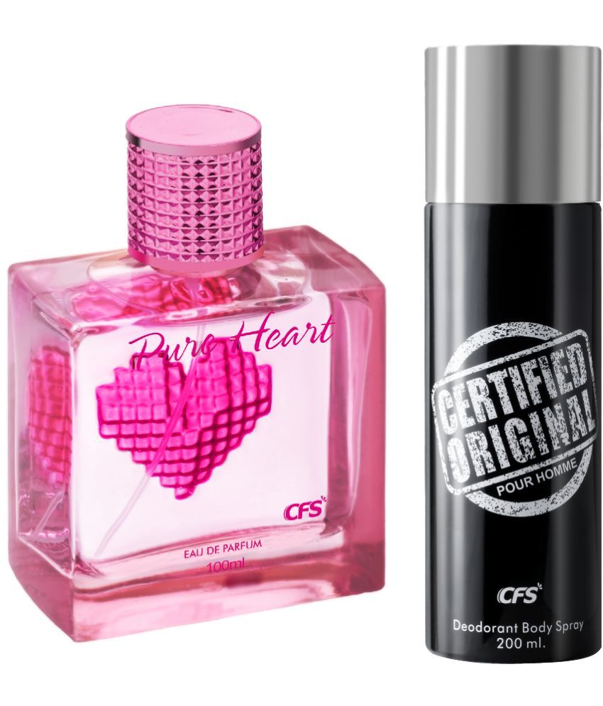     			CFS Pure Heart Pink EDP Long Lasting Perfume & Certified Black Deodorant Body Spray