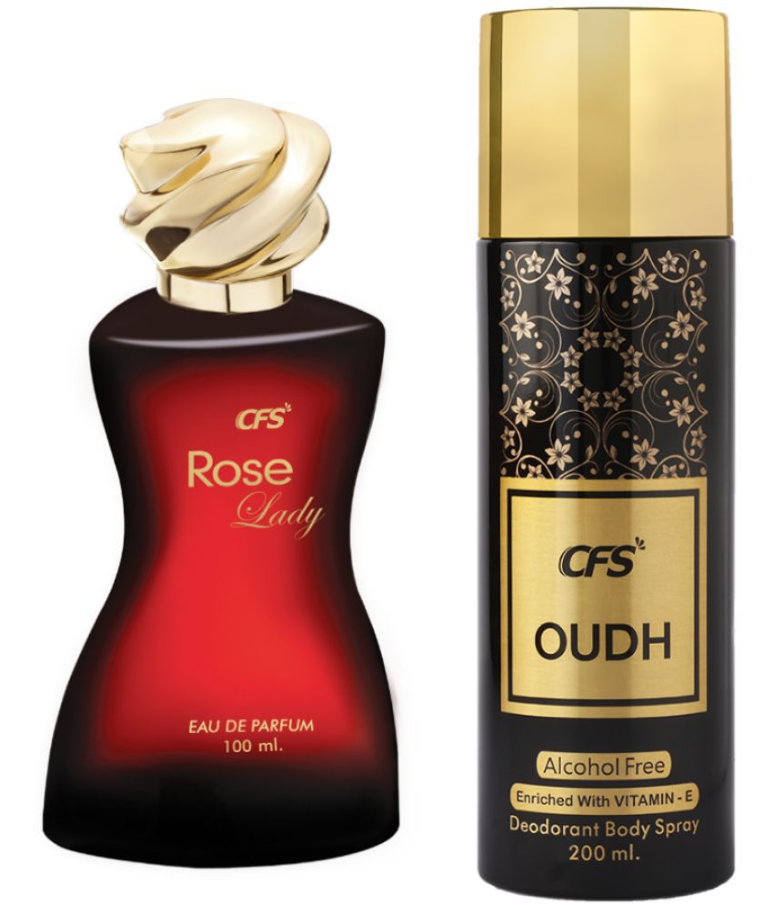     			CFS Rose Lady EDP Long Lasting Perfume & Oudh Black Deodorant Body Spray