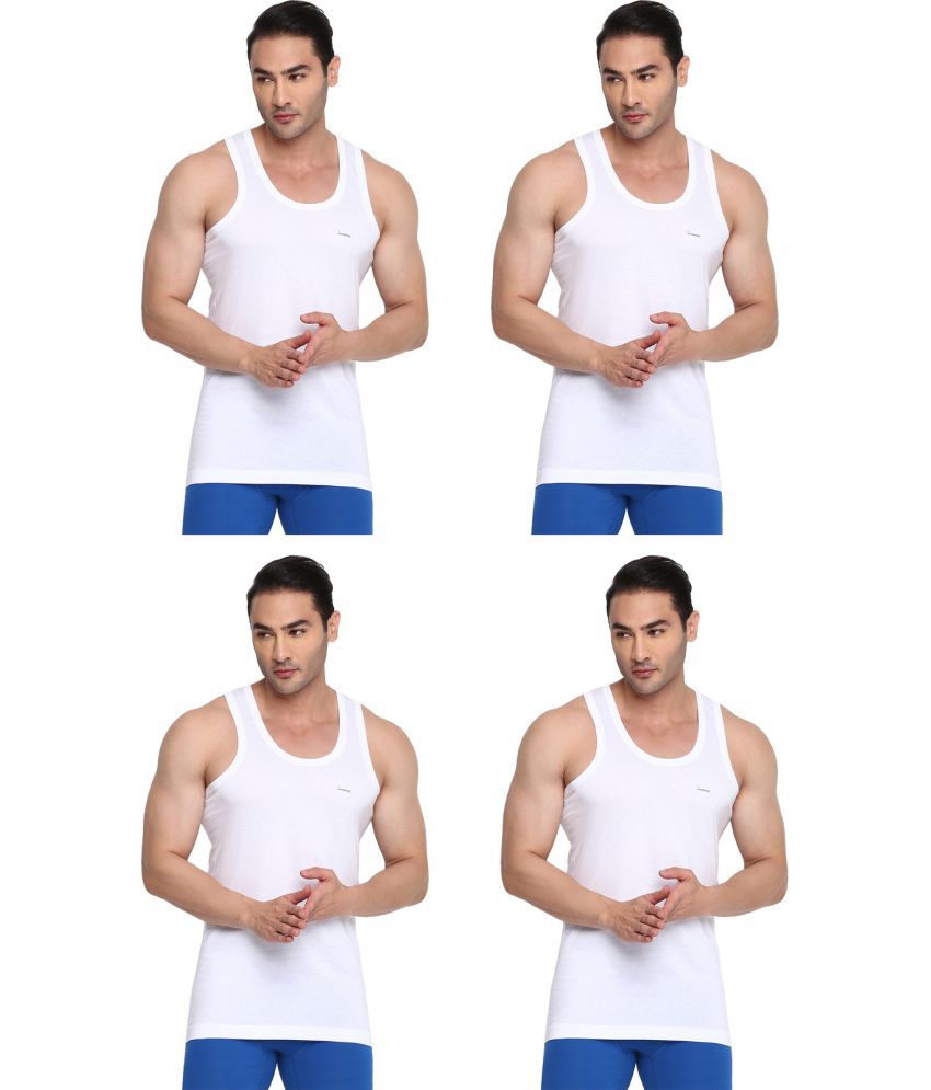     			COLORS by Rupa Frontline White Cotton Men's Vest ( Pack of 4 )