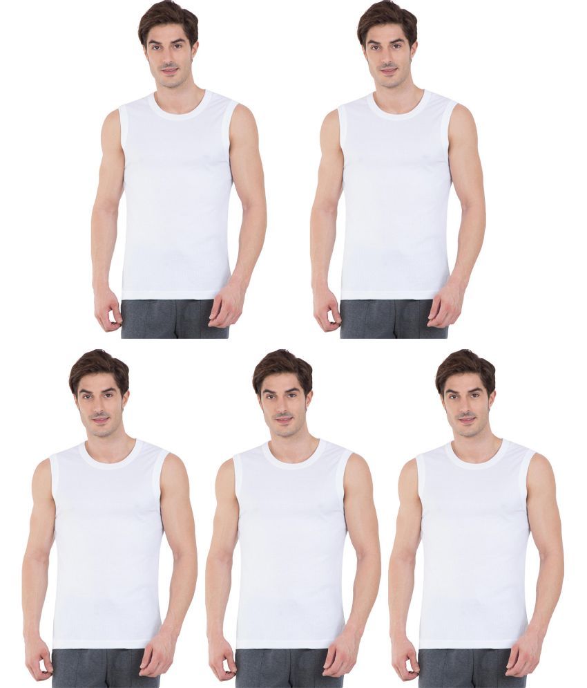     			COLORS by Rupa Frontline White Cotton Men's Vest ( Pack of 5 )