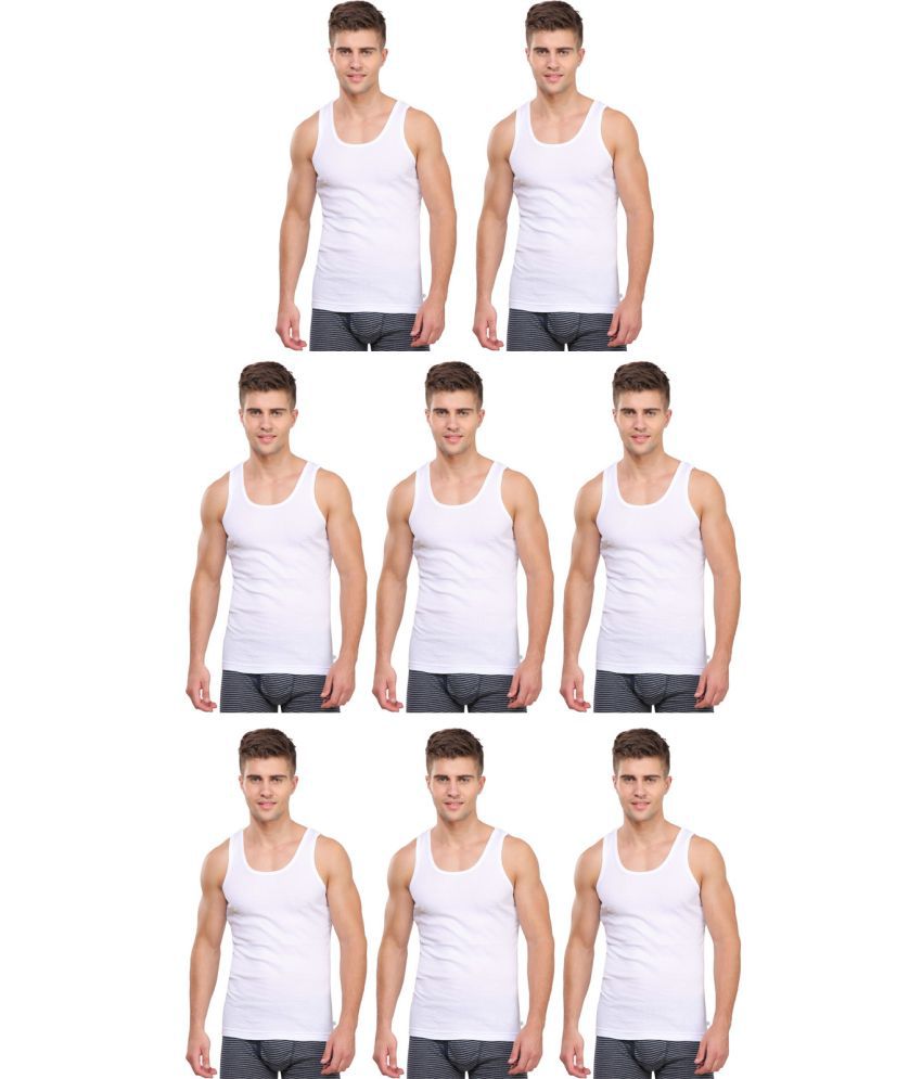    			Rupa Frontline White Cotton Men's Vest ( Pack of 8 )