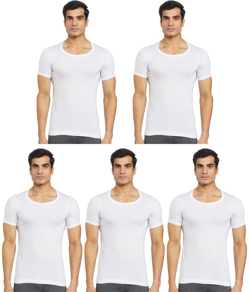     			Rupa Frontline White Cotton Men's Vest ( Pack of 5 )