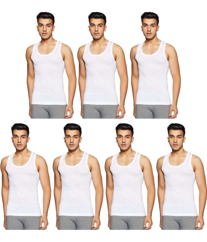     			Rupa Frontline White Cotton Men's Vest ( Pack of 7 )