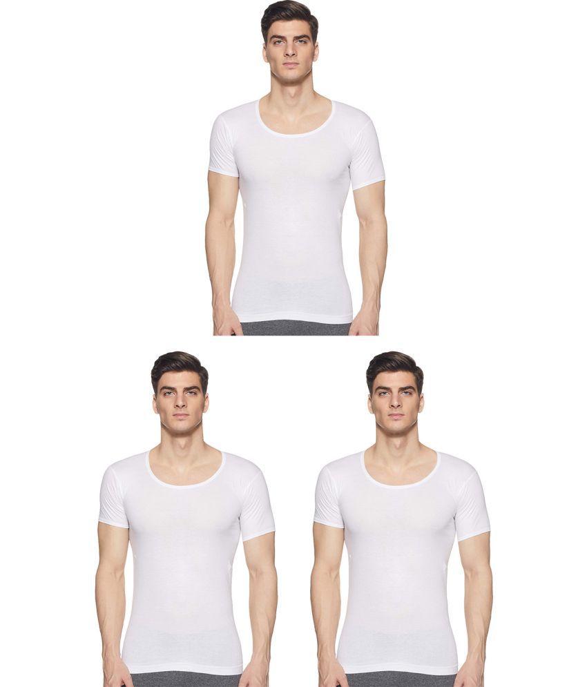     			Rupa Jon White Cotton Men's Vest ( Pack of 3 )