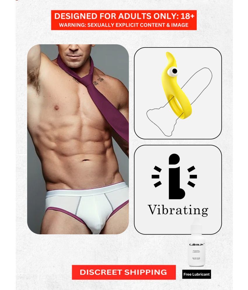     			Unisex Vibrating Cock Ring- Silicone + ABS Material, Strong Vibration For Long Lasting Clit  Stimulation Pleasure with Free Calmras Lube