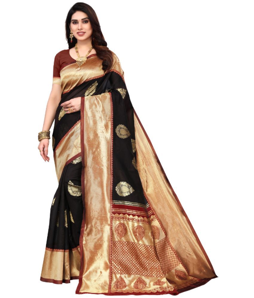    			Aadvika Banarasi Silk Printed Saree With Blouse Piece - Beige ( Pack of 1 )