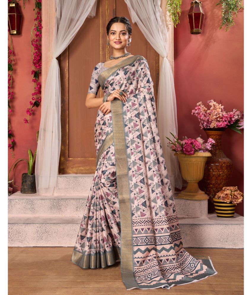     			Aadvika Satin Printed Saree With Blouse Piece - Multicolour ( Pack of 1 )